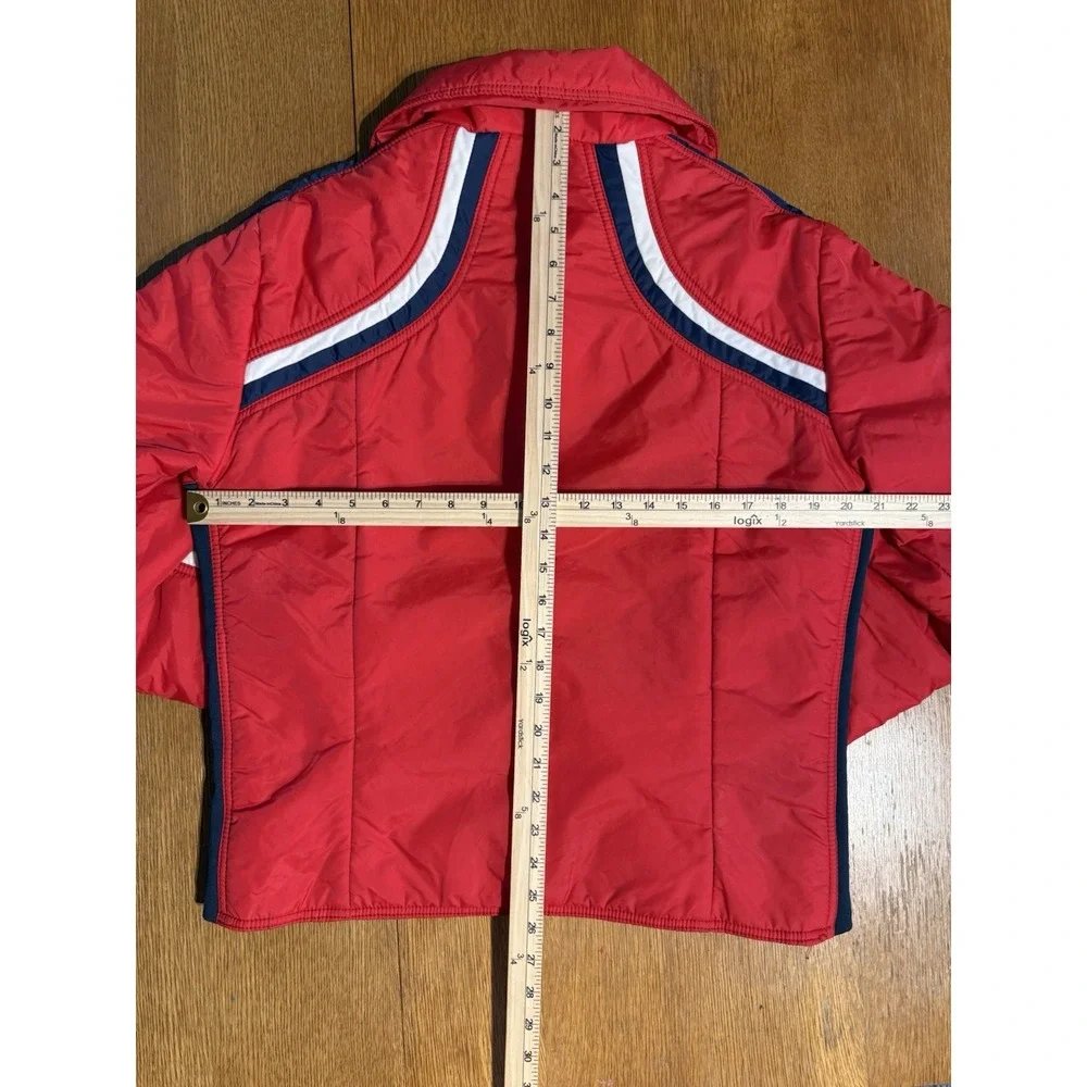 Vintage 80's Jean Claude Killy Red White Striped Nylon Ski Winter Jacket Mens 40